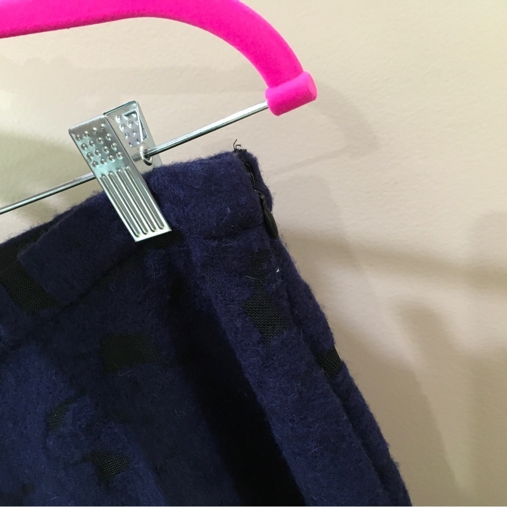 Lord&Taylor 424 Fifth Skirt A-line Evening Blue Textured Wool Blend New Size 10 - Picture 6 of 7